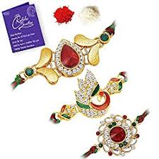 Sukkhi Rakhi Raksha Bandhan Greeting Card For Men CB73473 (Combo- Set of 2, Roli Chawal, Rakhi, Greeting card, Brass material, Superior Quality & Skin Friendly )